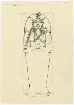 Draft plan of the lid of the first (outermost) coffin (Carter no. 253) in situ in the Burial chamber