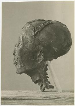 image of photographic print of side of king's head in object card