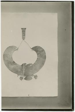 image of photographic print of gold collar with vulture and cobra in object card