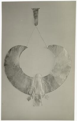 image of photographic print of gold hawk collar in object card