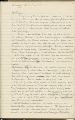 Handwritten lecture notes on paper