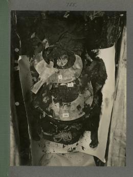 image of king's mummy during unwrapping within coffin from Burton's album