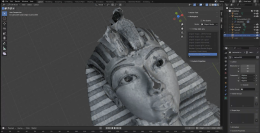 close up of mask in blender