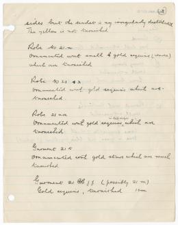 Handwritten notes on paper