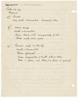 Handwritten notes on paper