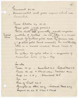 Handwritten notes on paper