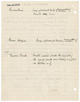 Handwritten notes on paper