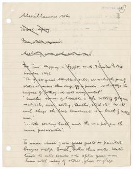 Handwritten notes on paper