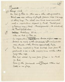 Handwritten notes on paper