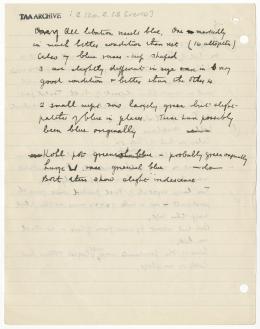 Handwritten notes on paper