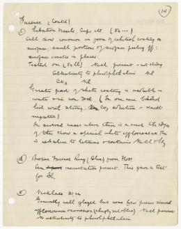 Handwritten notes on paper