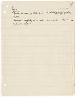 Handwritten notes on paper