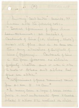 Handwritten notes on paper