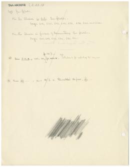 Handwritten notes on paper