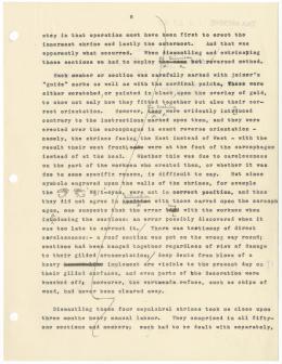 Typed notes on paper with annotations in pencil