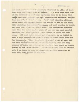 Typed notes on paper with annotations in pencil