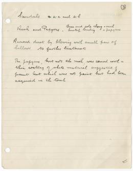 Handwritten notes on paper