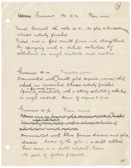Handwritten notes on paper