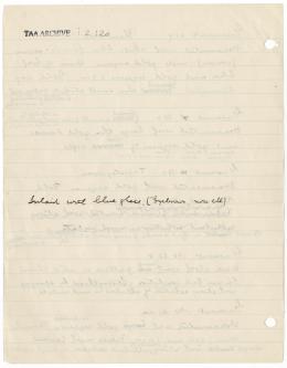 Handwritten notes on paper