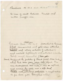 Handwritten notes on paper