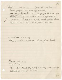 Handwritten notes on paper