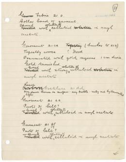 Handwritten notes on paper