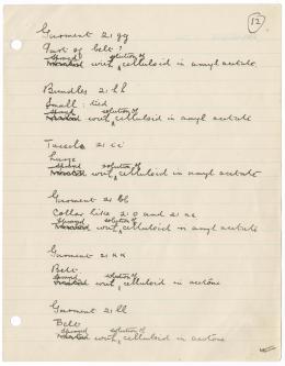 Handwritten notes on paper