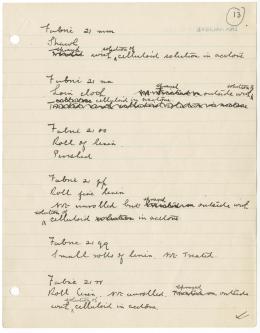 Handwritten notes on paper