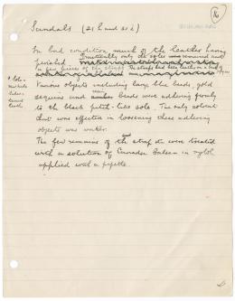 Handwritten notes on paper