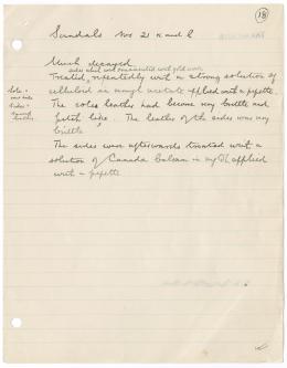 Handwritten notes on paper
