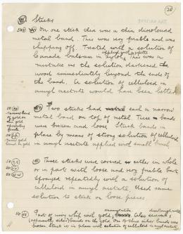 Handwritten notes on paper