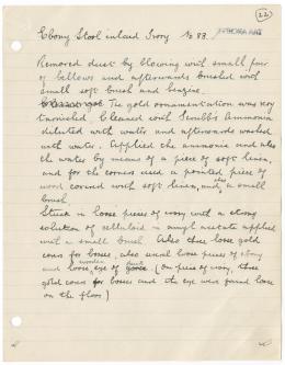 Handwritten notes on paper