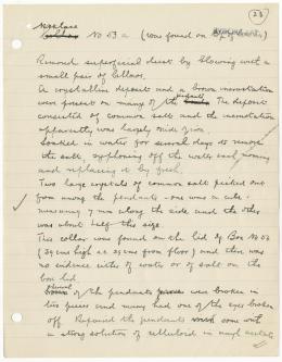 Handwritten notes on paper