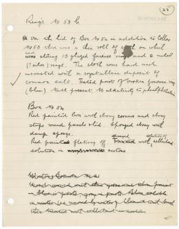 Handwritten notes on paper