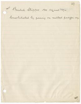 Handwritten notes on paper