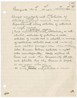 Handwritten notes on paper