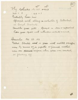 Handwritten notes on paper
