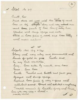 Handwritten notes on paper