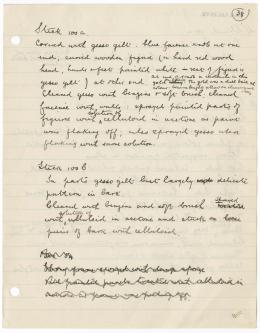 Handwritten notes on paper