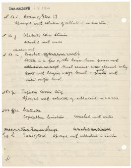Handwritten notes on paper