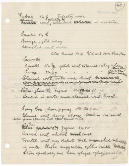 Handwritten notes on paper