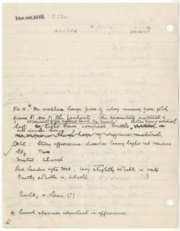 Handwritten notes on paper