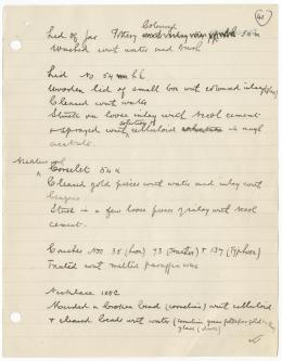 Handwritten notes on paper