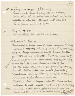 Handwritten notes on paper