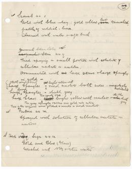 Handwritten notes on paper