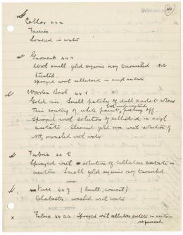 Handwritten notes on paper