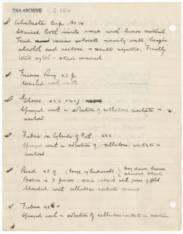 Handwritten notes on paper