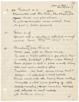 Handwritten notes on paper