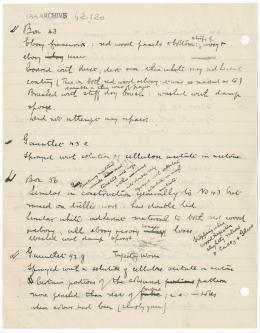 Handwritten notes on paper