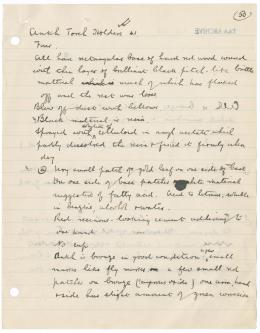 Handwritten notes on paper